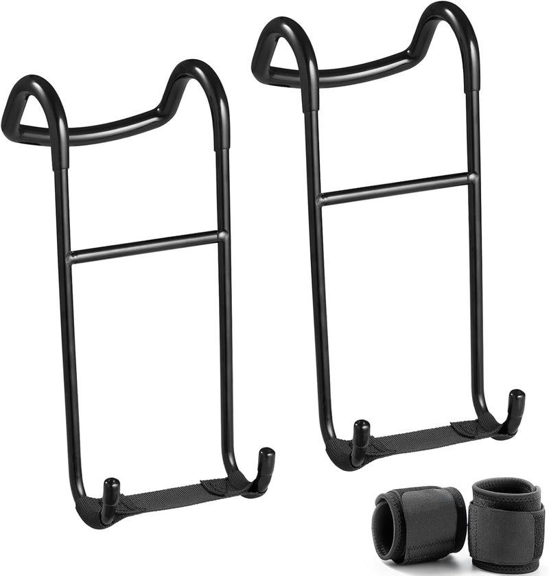 EAOENLS خطاف دعم الدمبل المحدث 2-pack، سعة تحميل 250 رطل، خطافات دمبل ثقيلة للضغط على المقعد، تمارين الصدر والكتف مع أحزمة المعصم - Image 1